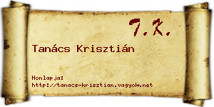 Tanács Krisztián névjegykártya
